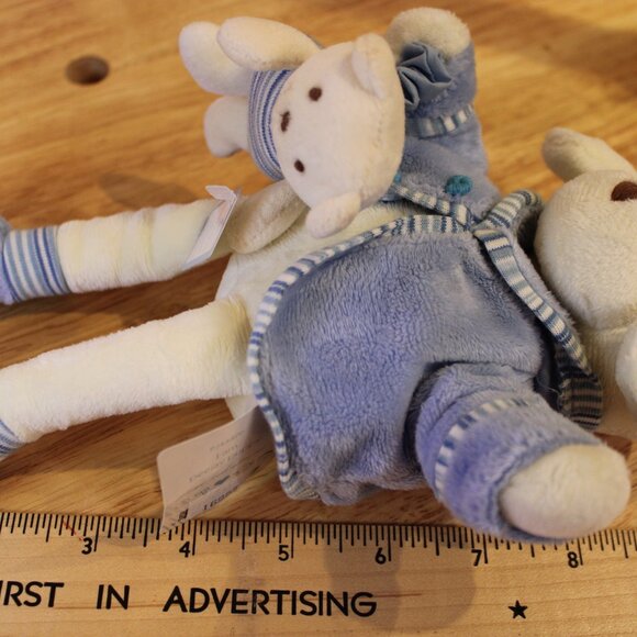 Jellycat Jelly baby pj puppy in blue NWT holding a baby bear ex cond - Picture 5 of 7